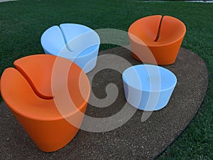 Modern outdoor design chairs and table