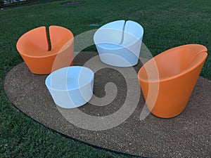 Modern outdoor design chairs and table
