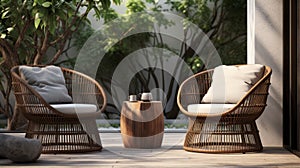 Modern Outdoor Rattan Chairs With Naturalistic Design