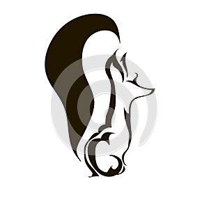 Modern outline stilized fox tattoo or logo photo