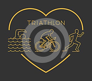 Modern outline triathlon symbol.