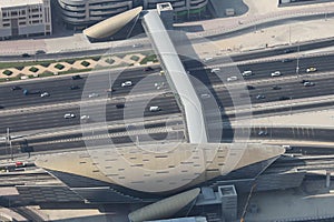 Modern overground pedestrian crossing in Dubai