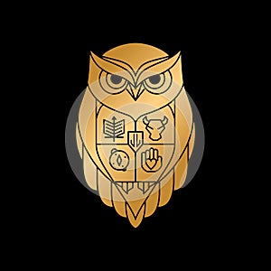 Modern owl crest family logo creative concept