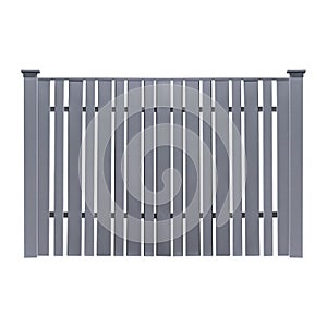 Modern panel metal fence isolated on a white background