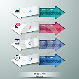 Modern paper arrow style options banner