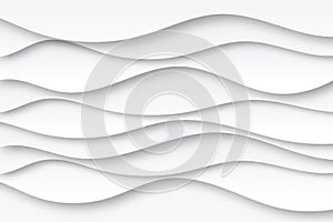 Modern paper art cartoon abstract white and gray water waves