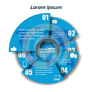 Modern paper infographics in a pie chart