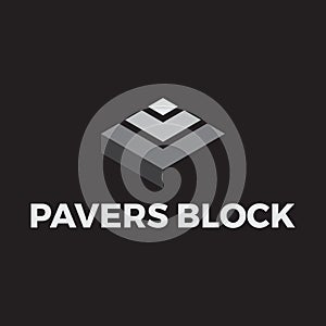 Modern paving block logo vector template 02