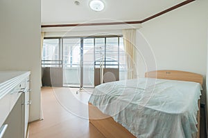 Modern peaceful Bedroom interior design in apartment.