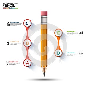 Modern pencil infographics design template