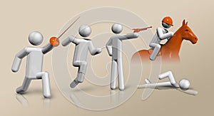Modern Pentathlon 3D icon, Olympic sports