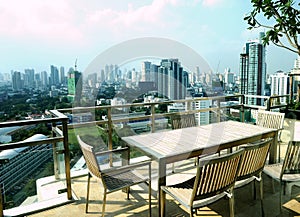 Modern penthouse apartment balcony