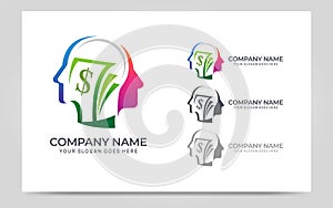 Modern people finance investment logo design. Abstract logo design