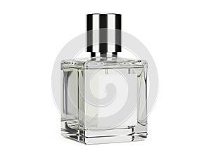 Modern perfume bottle isolated on white background