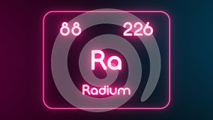 Modern periodic table Radium element neon text Illustration