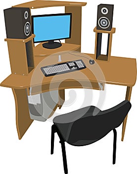 Modern personal computer on a table