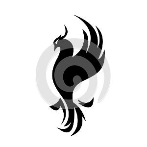 Modern Phoenix Logo Illustration In White Isolated Background, icon symbol business