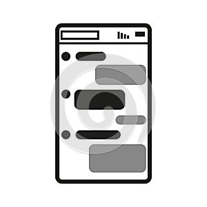 Modern phone icon messages. technology device screen. Telephone sign. Vector illustration. Stock image.