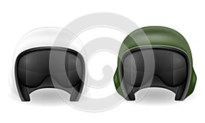 modern pilot helmet for a fighter or combat helicopter vector illustration