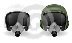 modern pilot helmet for a fighter or combat helicopter vector illustration