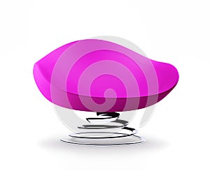 Modern pink armchair with helix leg 3d render