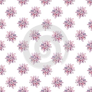 This Modern Pink and Purple Floral Pattern Features a Repeating Flower Background Design with Pastel Colors. Watercolor lotus and