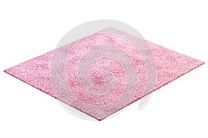 Modern pink rug with high pile. 3d render