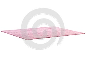 Modern pink rug with high pile. 3d render