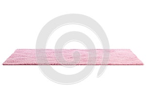 Modern pink rug with high pile. 3d render