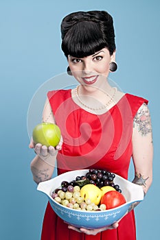 Modern Pinup with Fruit Bowl