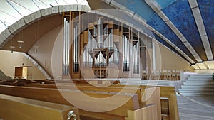Modern pipe organ in the Renzo Piano church in San Giovanni Rotondo - Gargano - Italy