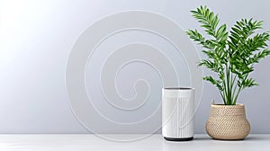 Modern plant arrangement on clean table