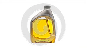 Plastic bottle of yellow liquid