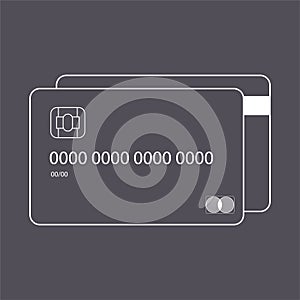 Modern plastic credit card. Flat and outline style cash vector icon. Banking and financial illustration. The symbol of electronic