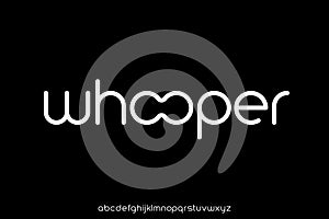 Modern playful whooper alphabet display font vector with ligature style