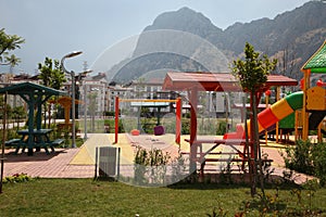 Modern playground in a residential area