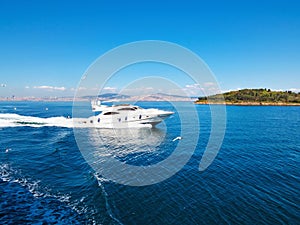 Modern pleasure boat near the island Heybeliada