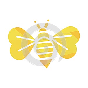 modern polygonal bee and honeycomb logo and icon