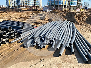 Modern polypropylene pipes for conducting heating mains underground. Durable and anticorrosive properties of water pipes, drainage