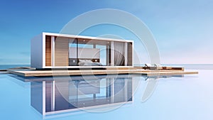 Modern Pool Villa Sea view - 3D rendering