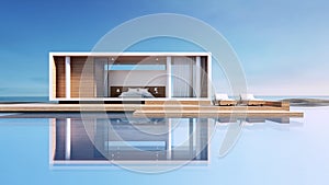 Modern Pool Villa Sea view - 3D rendering