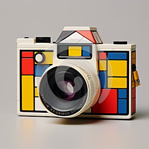 Modern Pop Art Camera: Colorful Bricks Inspired By Mondrian