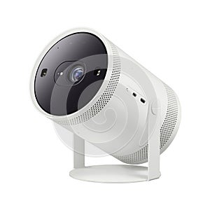 modern portable projector isolated white background