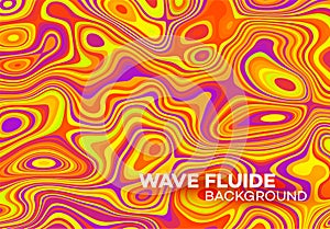 Modern poster with 80 s wave pattern. Abstract music pulse background. Trendy modern style. Rainbow color. Trendy