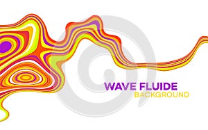 Modern poster with 80 s wave pattern. Abstract music pulse background. Trendy modern style. Rainbow color. Trendy