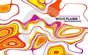 Modern poster with 80 s wave pattern. Abstract music pulse background. Trendy modern style. Rainbow color. Trendy