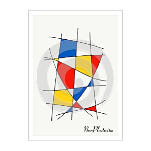 Modern Poster, Artwork inspired postmodern in the style of Neoplasticism, Bauhaus, Mondrian. Perfect for interior design