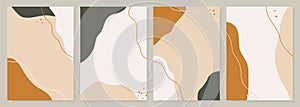 Modern poster set with abstract shapes. Contemporary collage.