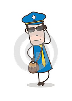 Modern Postman with Sunglasses Vector