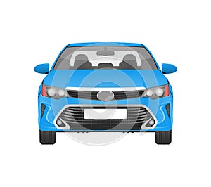 Modern Practical Car in Blue Corpus Front View photo